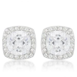 Pave Halo Earrings