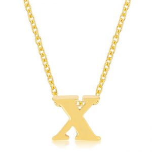 Golden Initial X Pendant